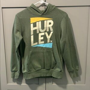 Hurley Olive Hoodie with Bold Logo